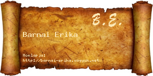 Barnai Erika névjegykártya